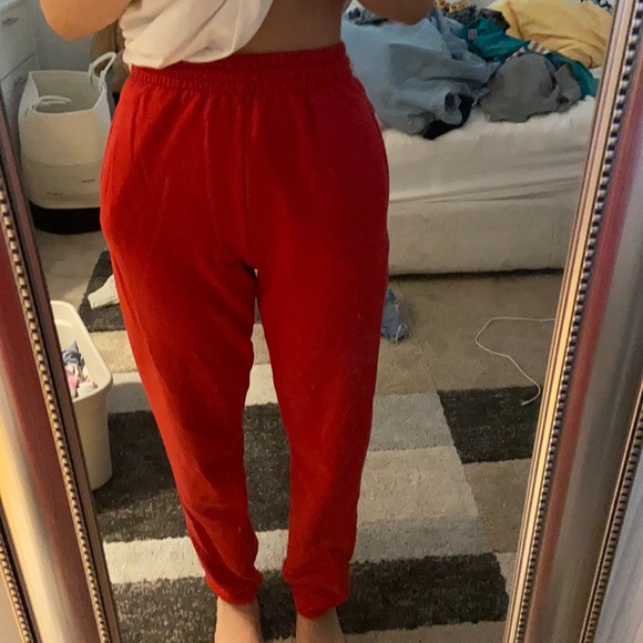 Fruit of the Loom Pants & Jumpsuits Red Sweatpants Very Lightly